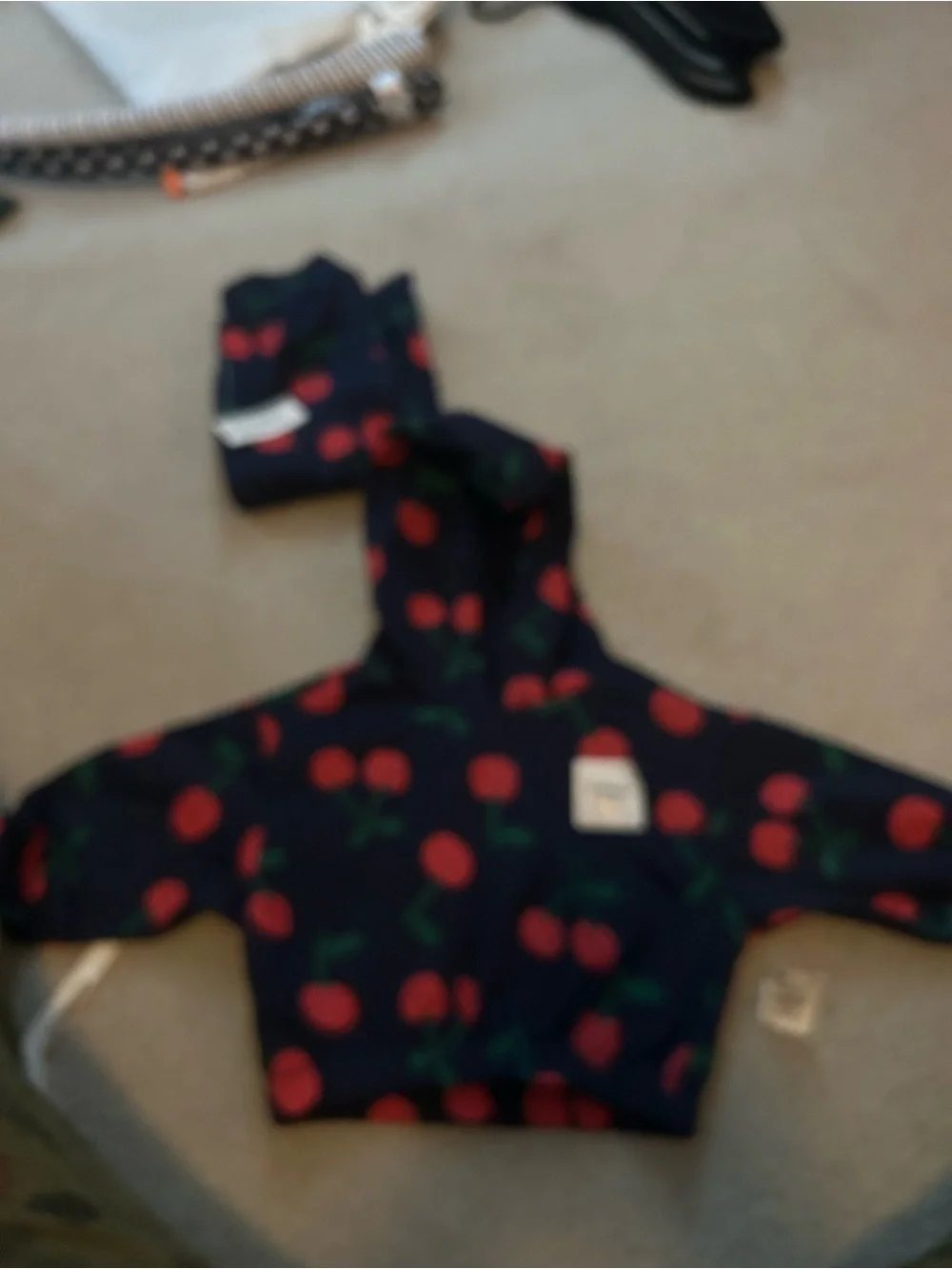 Old Navy Navy Cherry-Print Baby Girl Sweat Set